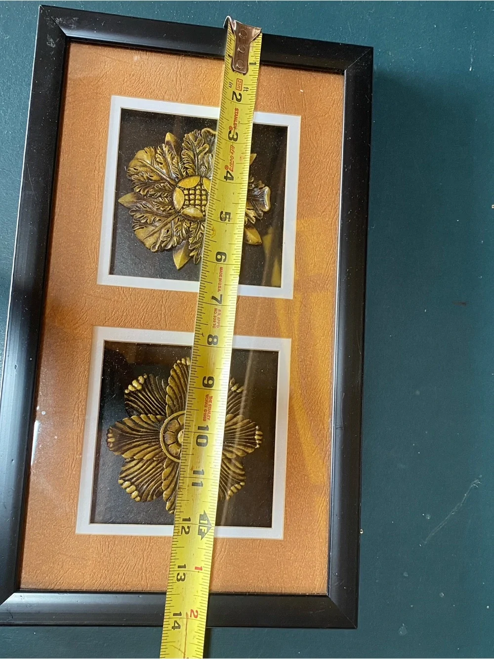 Framed Decorative Gold Floral Medallions - Home Accents